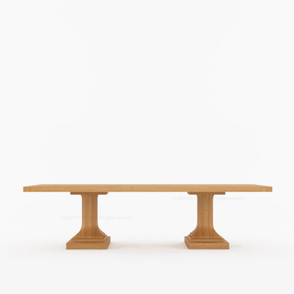 Medina Dining Table Set for 4, 6, 8 and 10 | Solid Wood Pedestal Table &amp; Upholstered Chairs