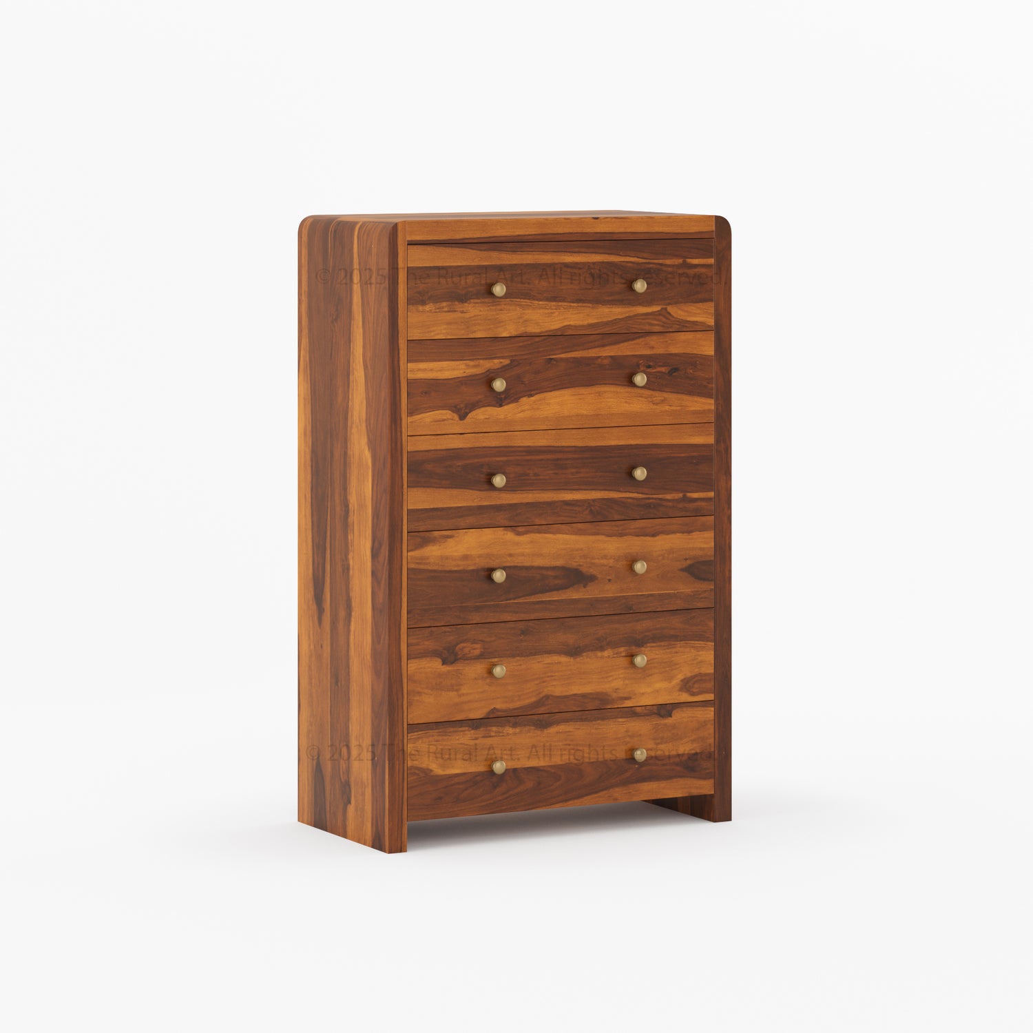 Garland Solid Wood Tall Dresser 6 Drawer Chest with Rounded Edges