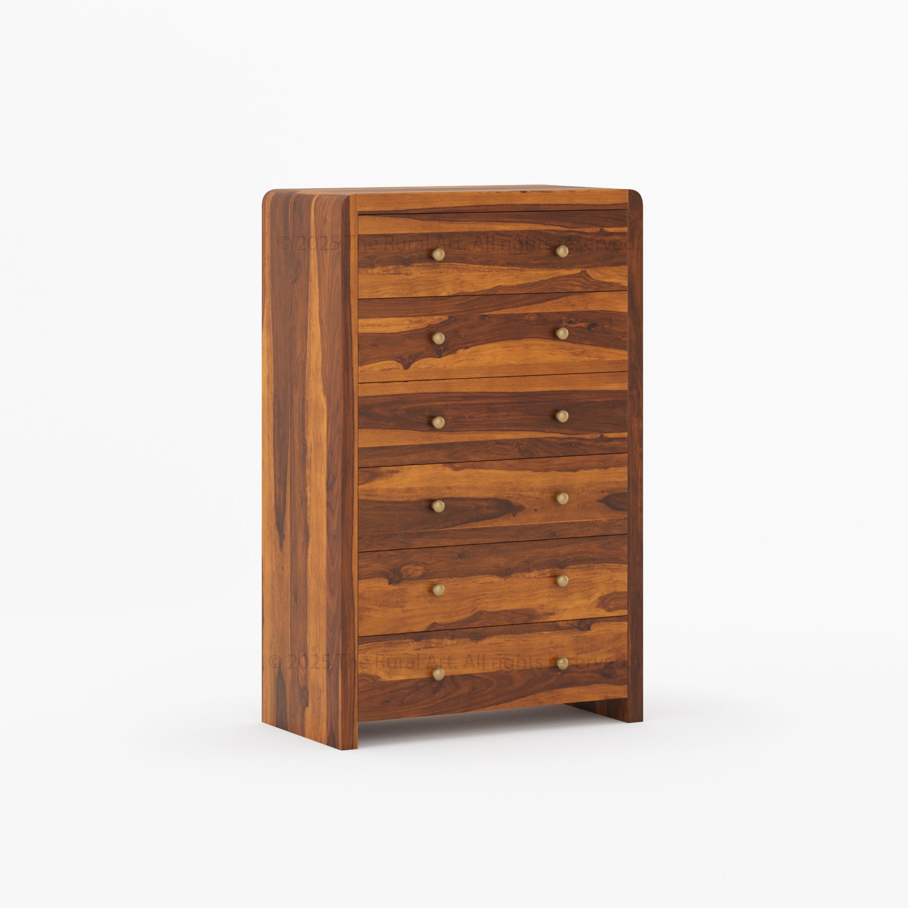 Garland Solid Wood Tall Dresser 6 Drawer Chest with Rounded Edges