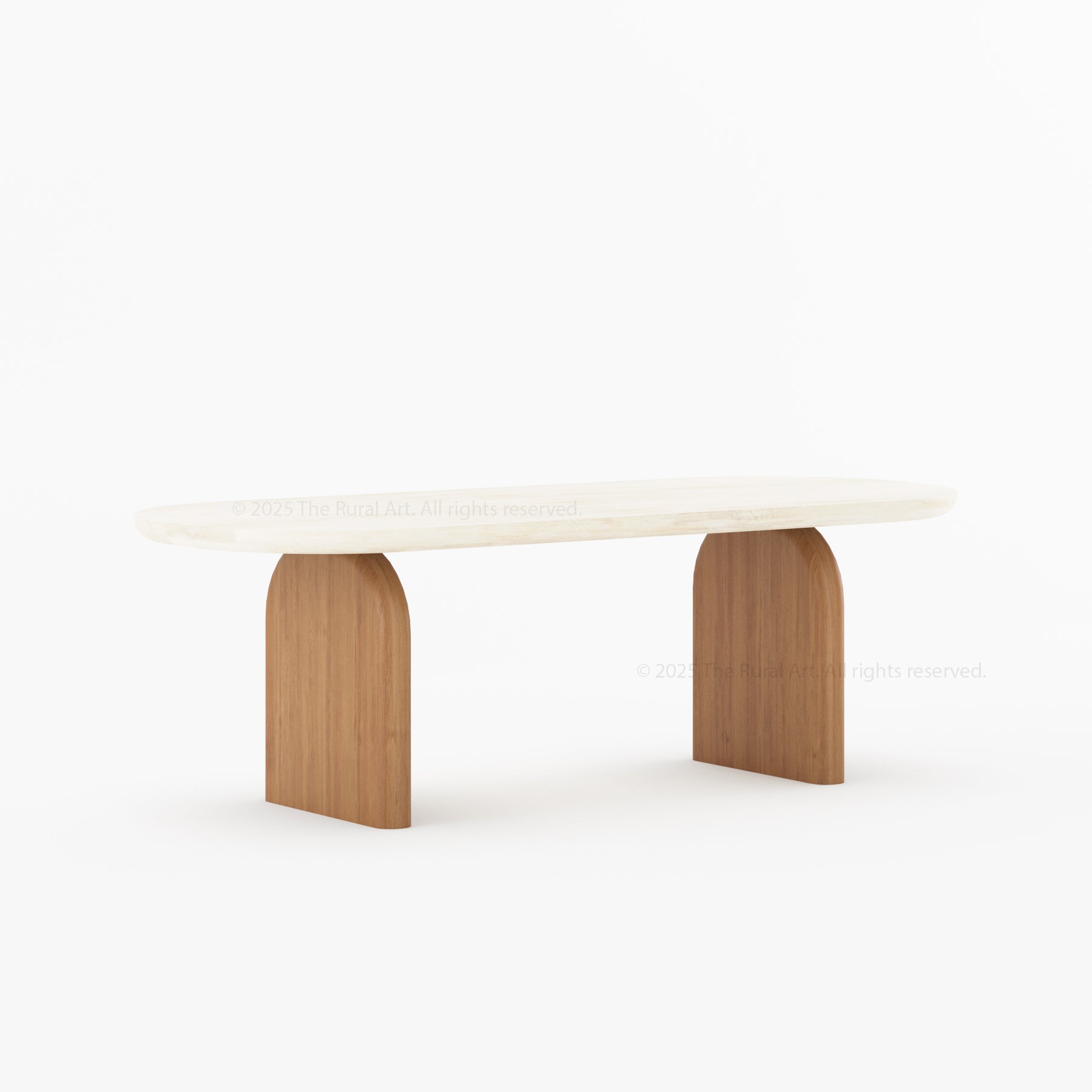 Blytheville Dual Tone Oval Dining Table with Curved Edges