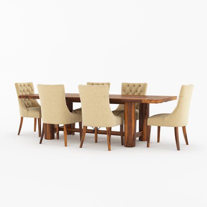 Florence Solid Wood Rustic Dining Table Set