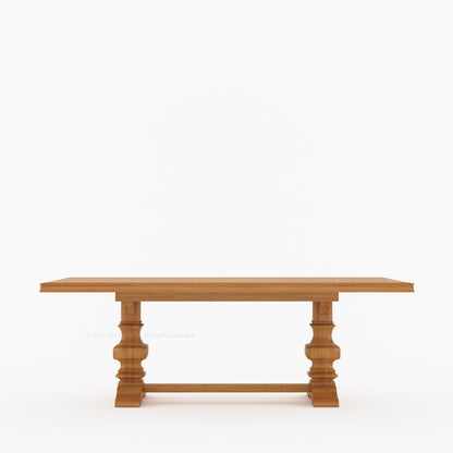 Goldfield Trestle Pedestal Solid Wood Dining Table