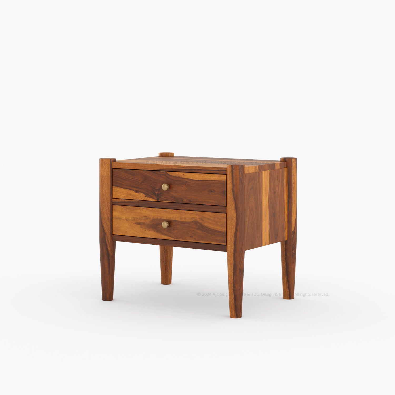 Searcy Rustic Minimalistic Solid Wood Nightstand