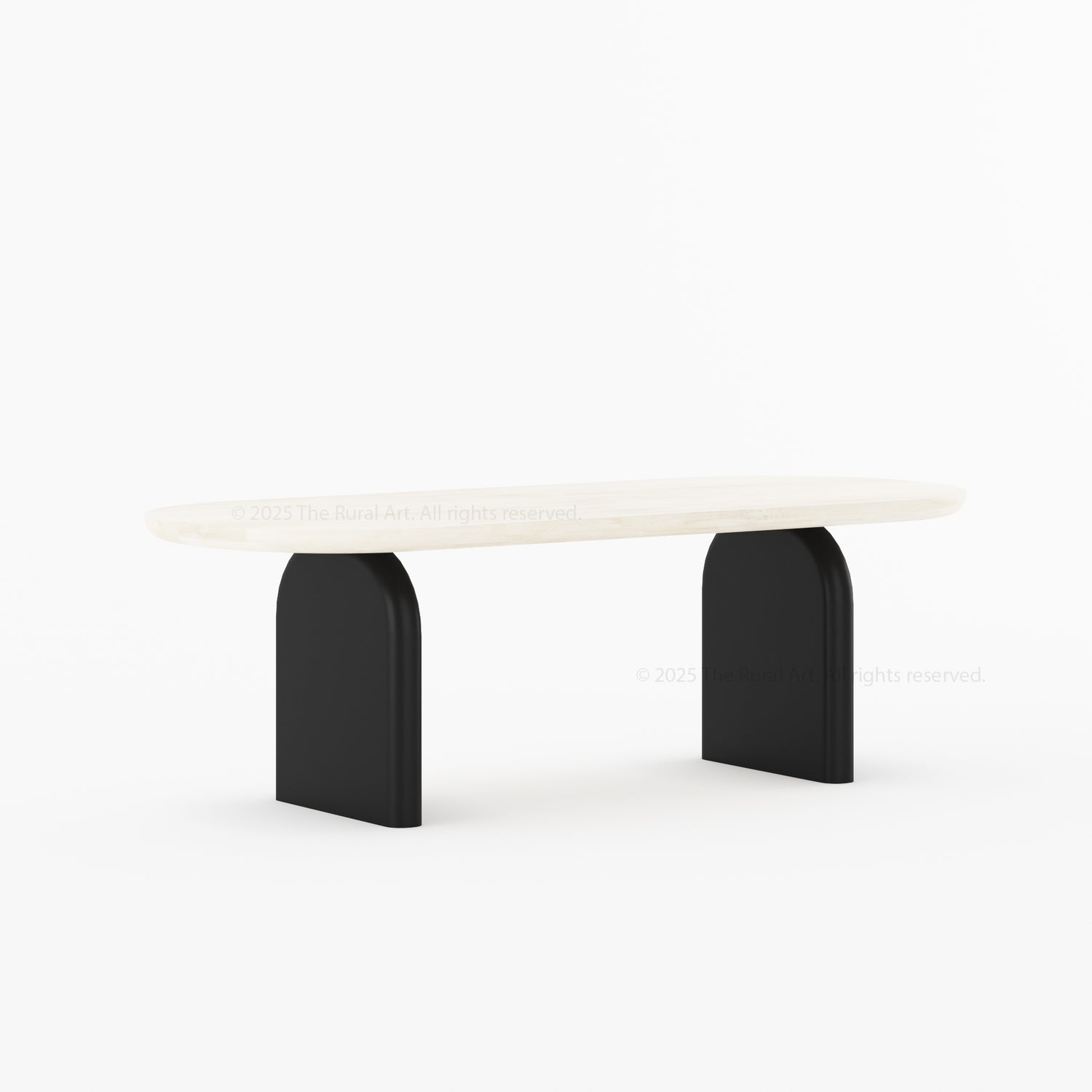 Blytheville Dual Tone Oval Dining Table with Curved Edges