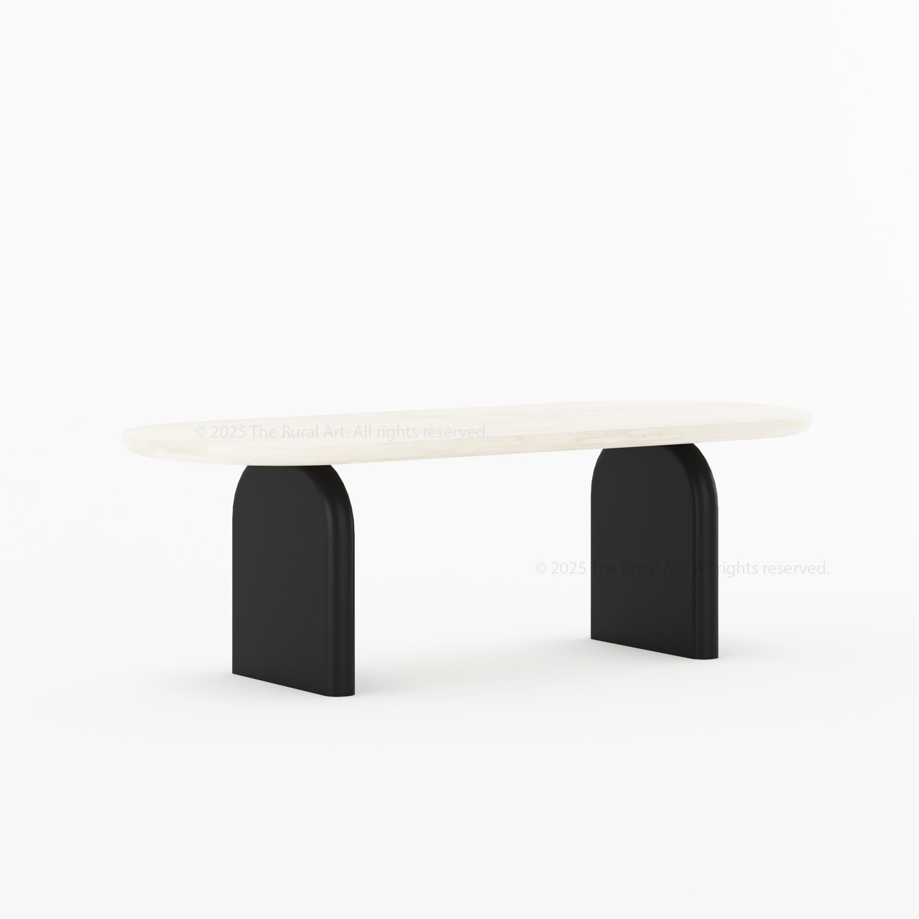 Blytheville Dual Tone Oval Dining Table with Curved Edges