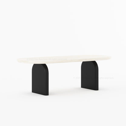 Blytheville Dual Tone Oval Dining Table with Curved Edges