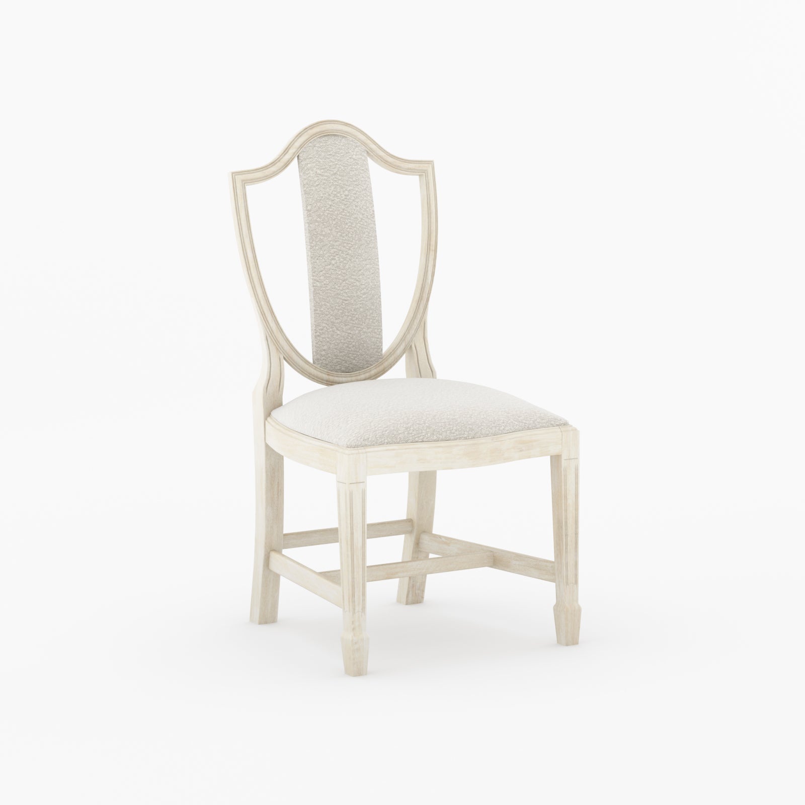 Bisbee Solid Wood Upholstered Dining Chair with Sculpted Open Back