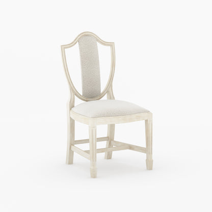Bisbee Solid Wood Upholstered Dining Chair with Sculpted Open Back