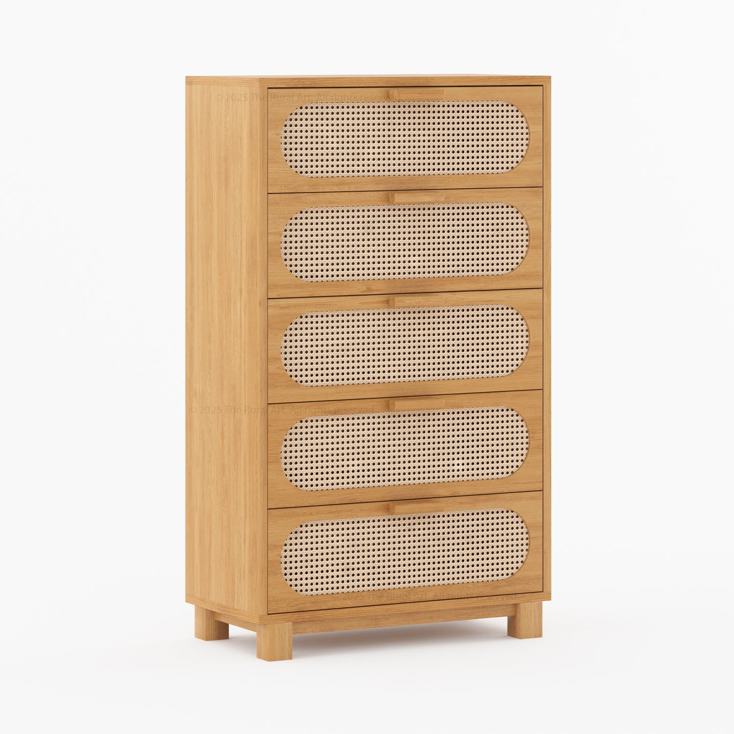 Davis Solid Wood Dresser with Woven Cane Details