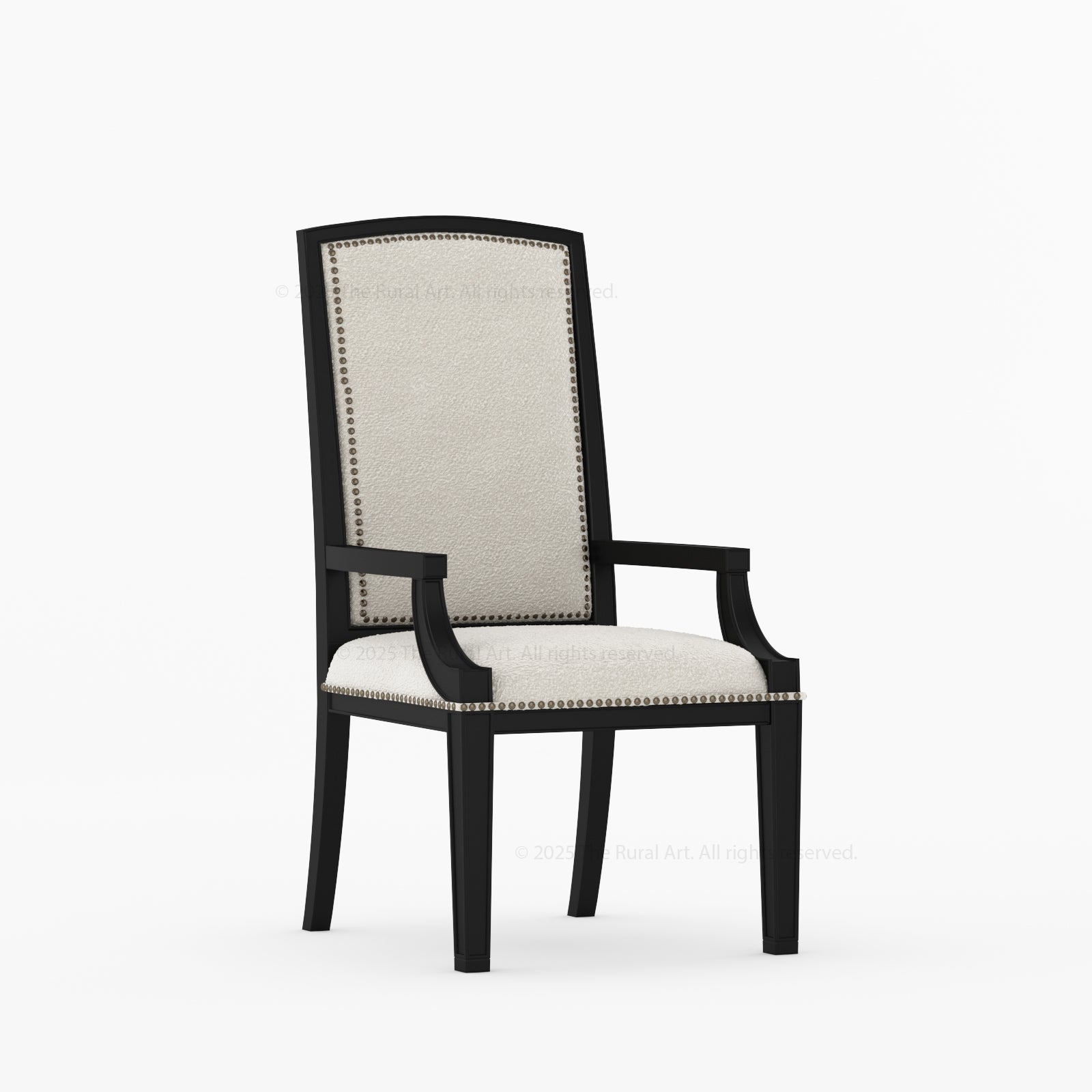 Scottsdale High-Back Upholstered Dining Chair with Nailhead Detailing