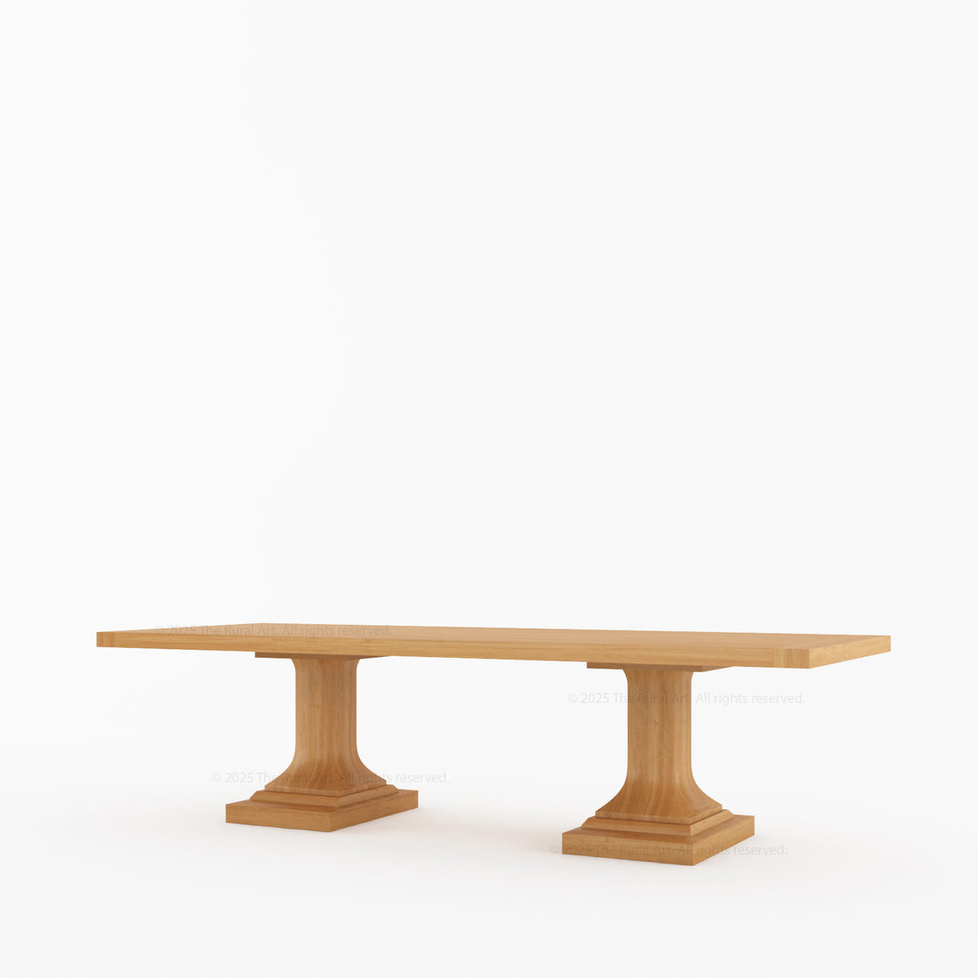 Medina Solid Wood Pedestal Dining Table | Mid-Century Modern Table for 4, 6, 8, 10, or 12