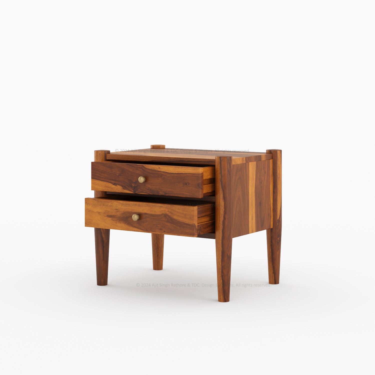 Searcy Rustic Minimalistic Solid Wood Nightstand