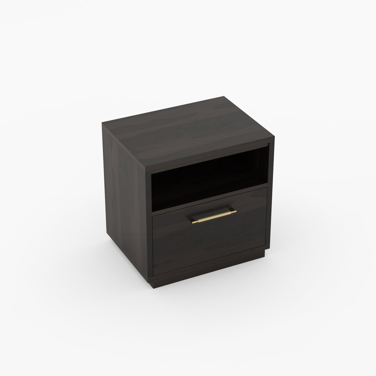 Hartsville Modern Solid Wood Nightstand with Drawer and Open Shelf