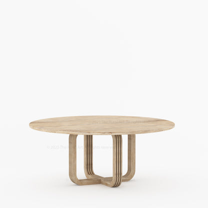 Marysville Pedestal Dining Table with Sculptural Curved-Leg Base
