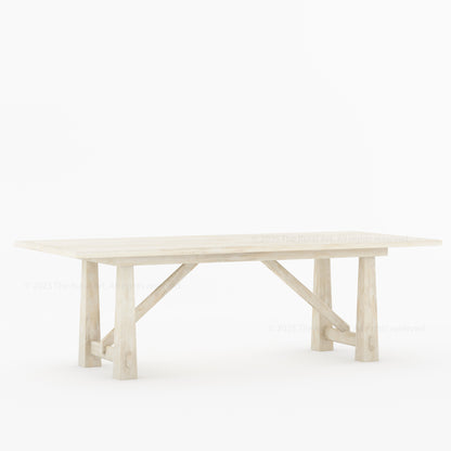 Shelbyville Solid Wood Farmhouse Dining Table with Trestle Base