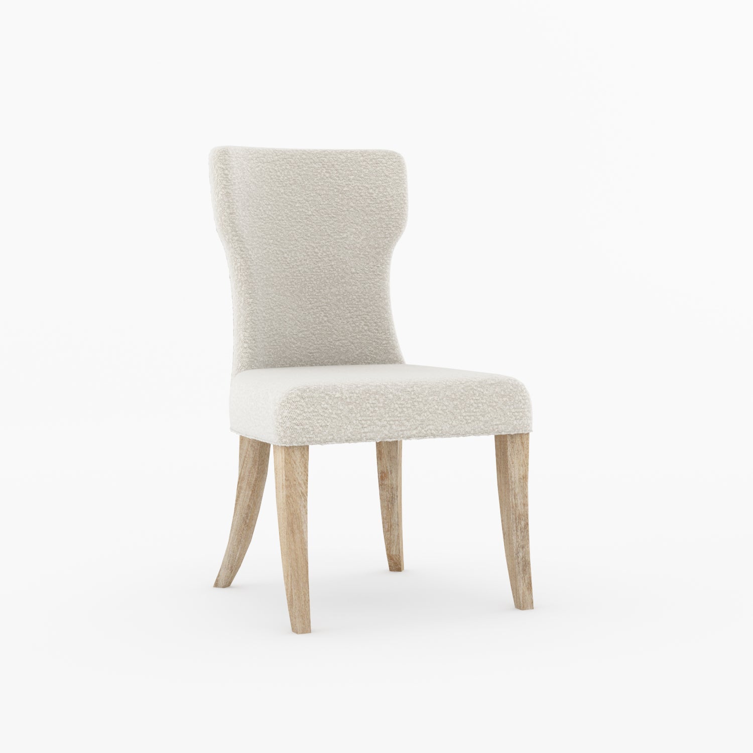 High Point Curved Back Solid Wood Upholstered Dining Chair