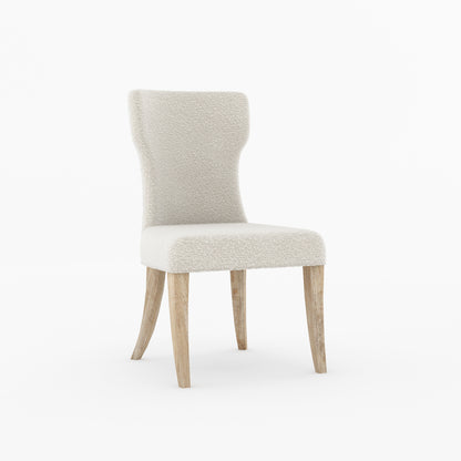 High Point Curved Back Solid Wood Upholstered Dining Chair