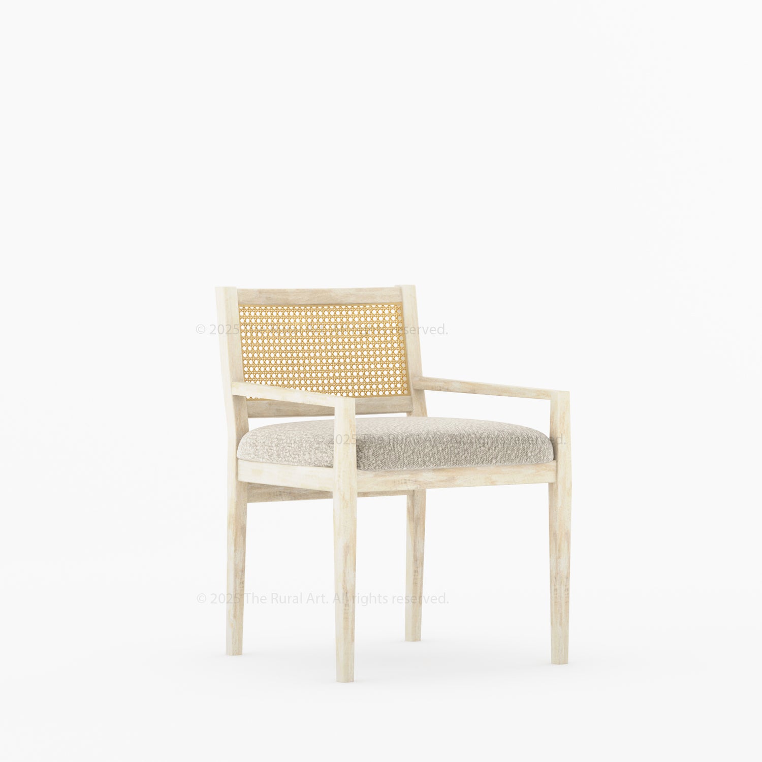 Salisbury Cane Back Upholstered Dining Chair – Solid Wood Frame