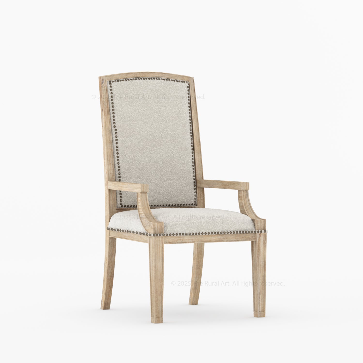 Scottsdale High-Back Upholstered Dining Chair with Nailhead Detailing