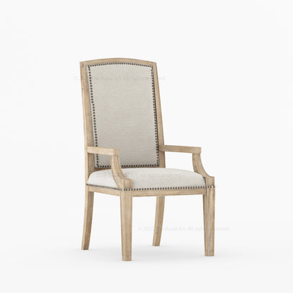 Scottsdale High-Back Upholstered Dining Chair with Nailhead Detailing