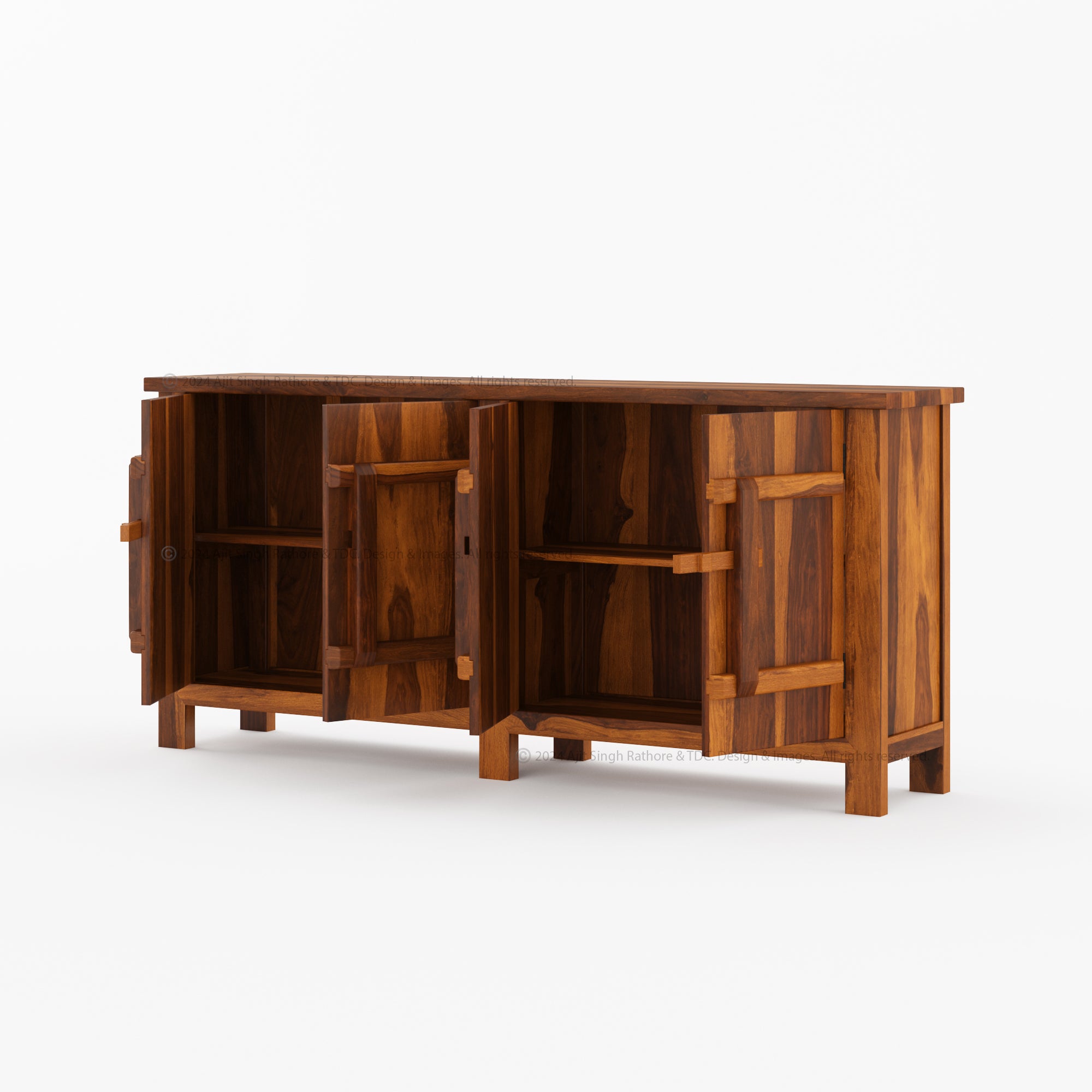 El Cerrito Solid Wood 4 Door Buffet Sideboard