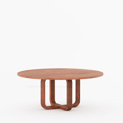 Marysville Pedestal Dining Table with Sculptural Curved-Leg Base