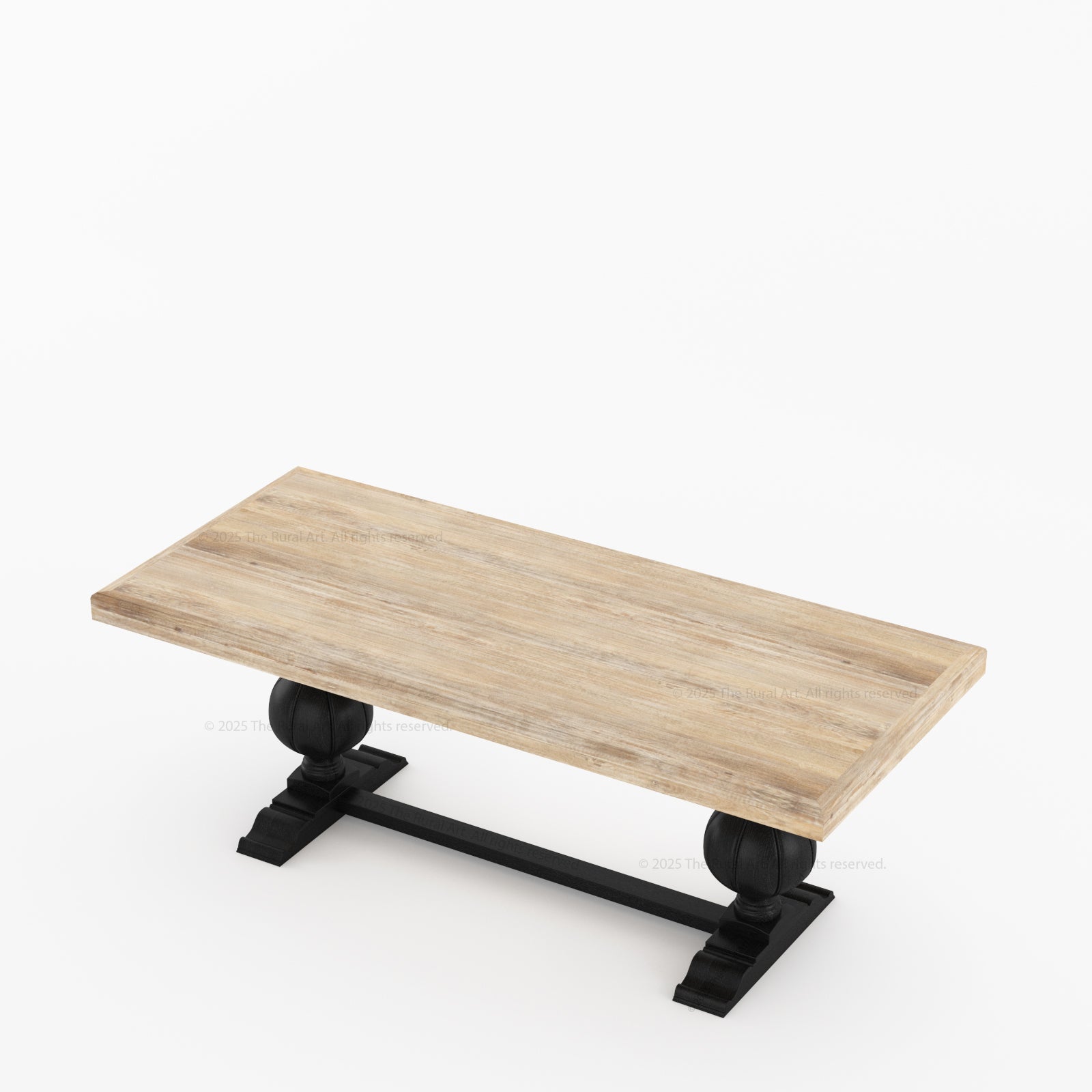 Manhattan Dual-Tone Solid Wood Dining Table with Pedestal Base