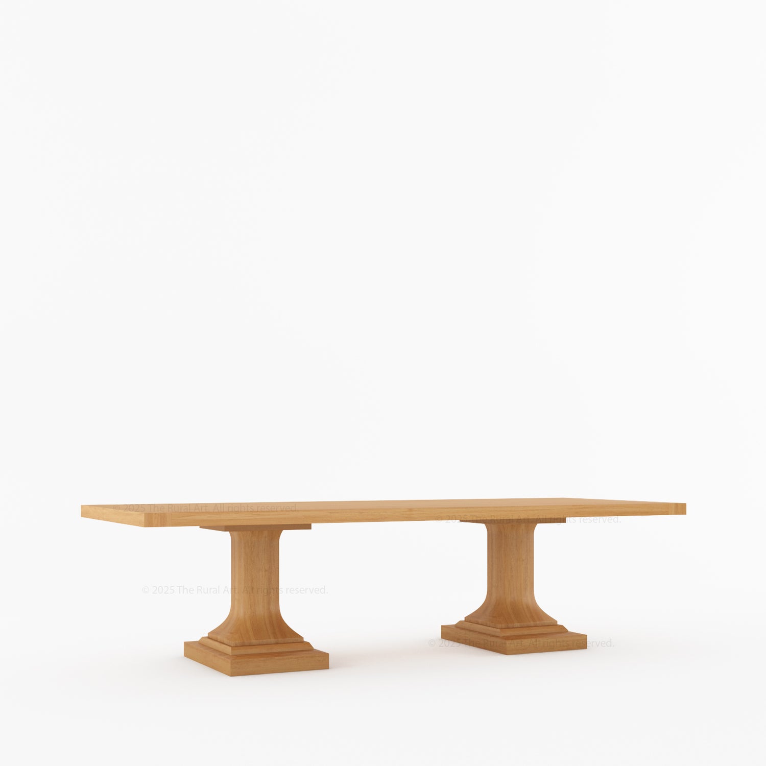 Medina Solid Wood Pedestal Dining Table | Mid-Century Modern Table for 4, 6, 8, 10, or 12