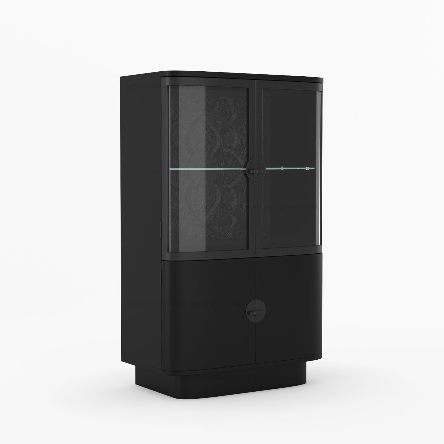 Woodinville Carved Bar Cabinet with Display Rack