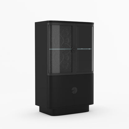 Woodinville Carved Bar Cabinet with Display Rack