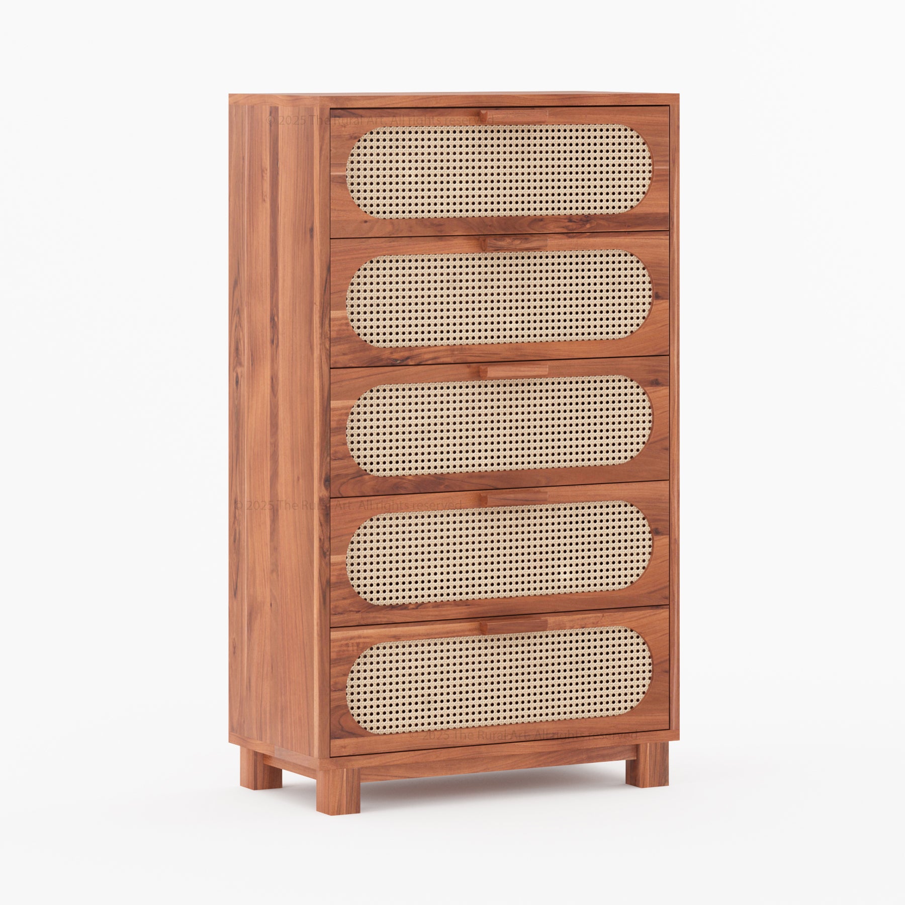 Davis Solid Wood Dresser with Woven Cane Details