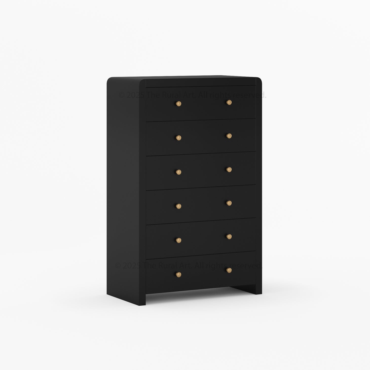 Garland Solid Wood Tall Dresser 6 Drawer Chest with Rounded Edges