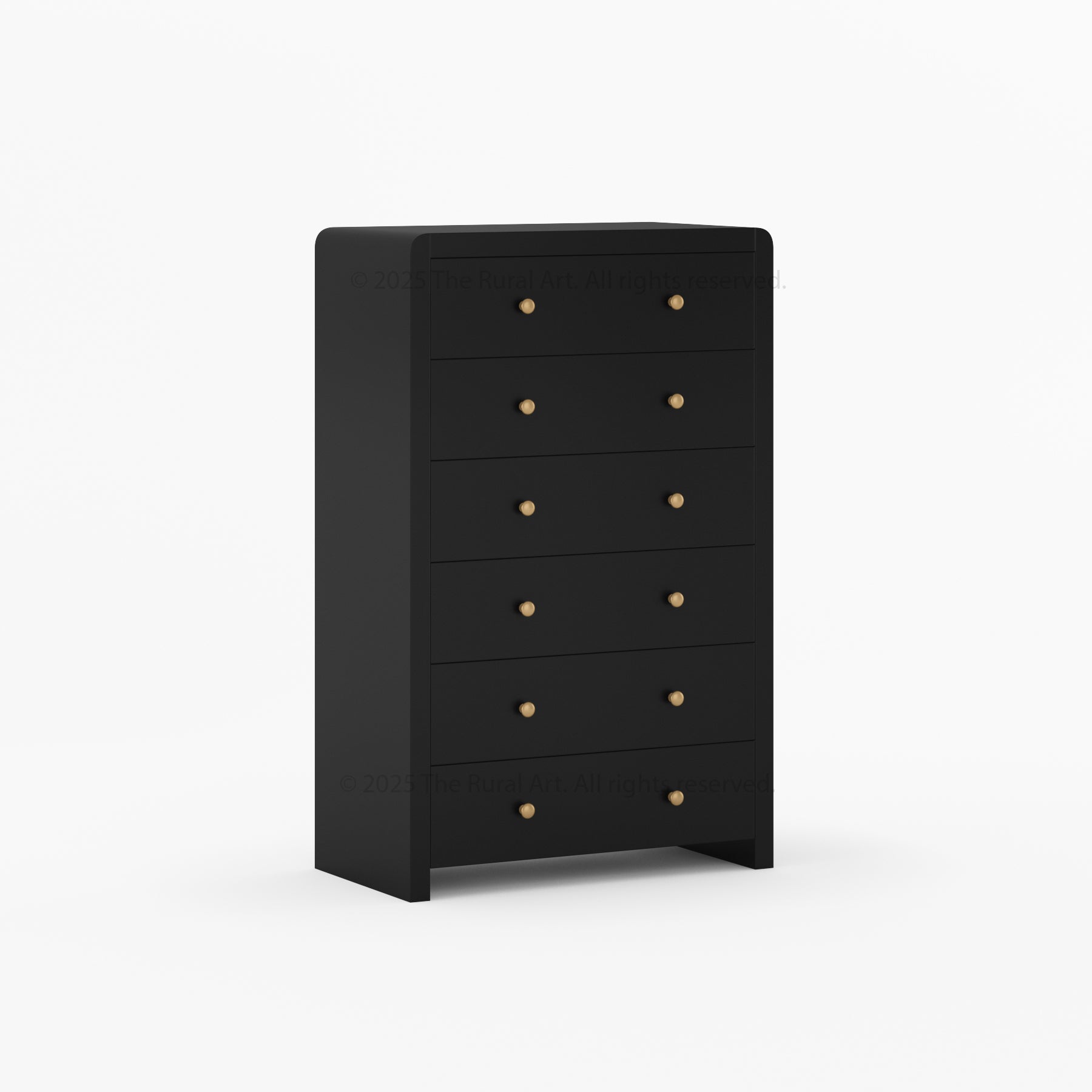 Garland Solid Wood Tall Dresser 6 Drawer Chest with Rounded Edges