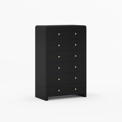 Garland Solid Wood Tall Dresser 6 Drawer Chest with Rounded Edges