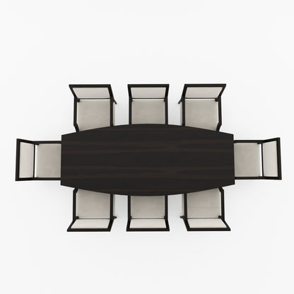 Winslow Sculpted Solid Wood Dining Table with Dual Pedestal Base