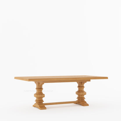 Goldfield Trestle Pedestal Solid Wood Dining Table