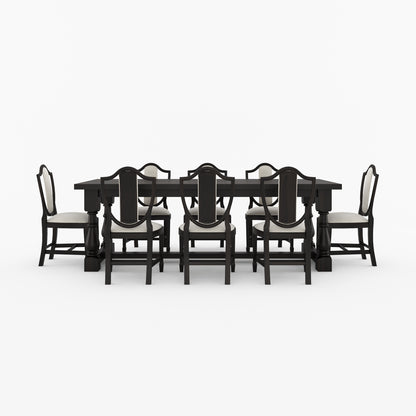 Bisbee Solid Wood Dining Table &amp; Upholstered Chair Set