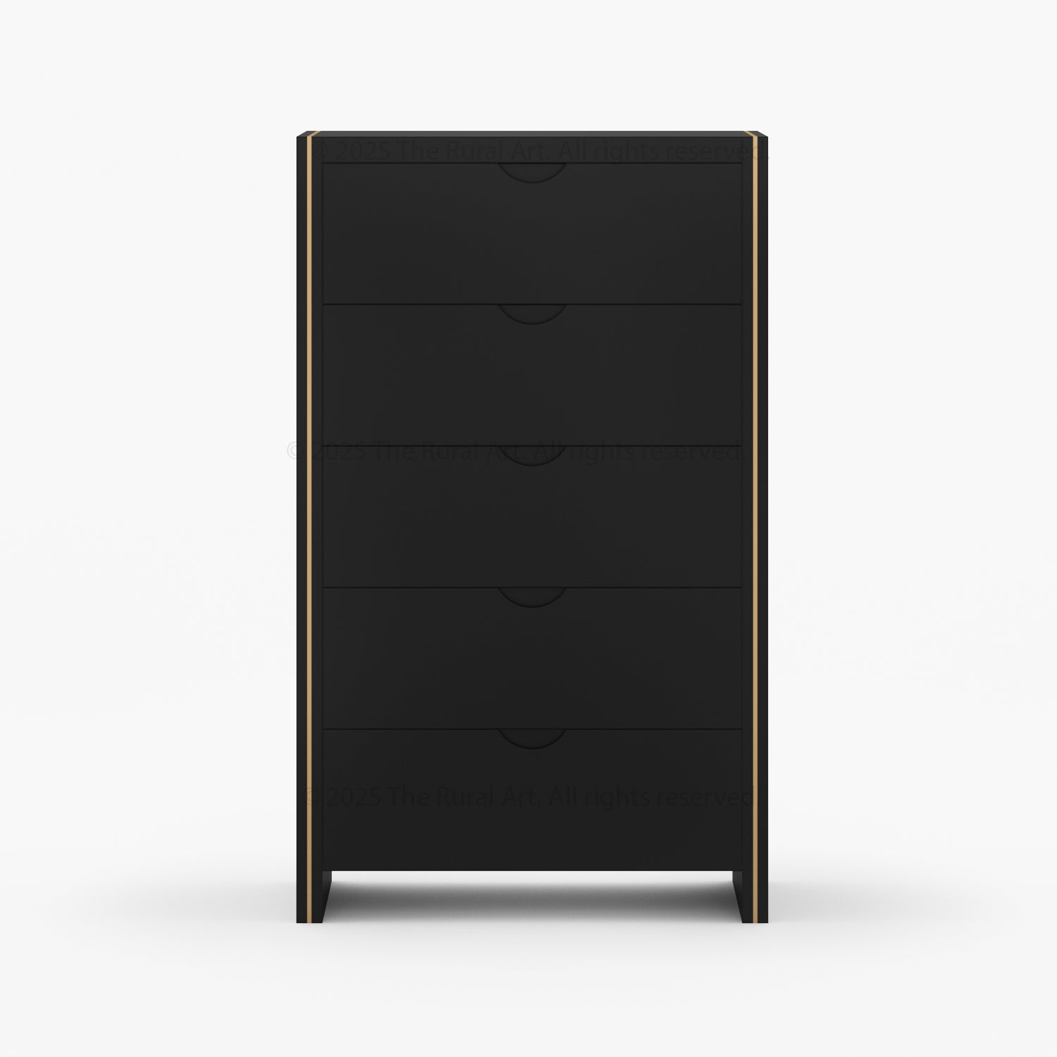 Branson Solid Wood Tall Dresser with Brass Inlay Accents 7 Drawer / Desert Bloom Branson Solid Wood Tall Dresser with Brass Inlay Accents 7 Drawer / Desert Bloom