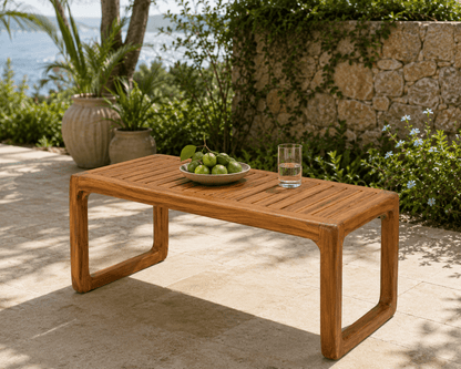 Dallas Slatted Solid Teak Wood Bar Table