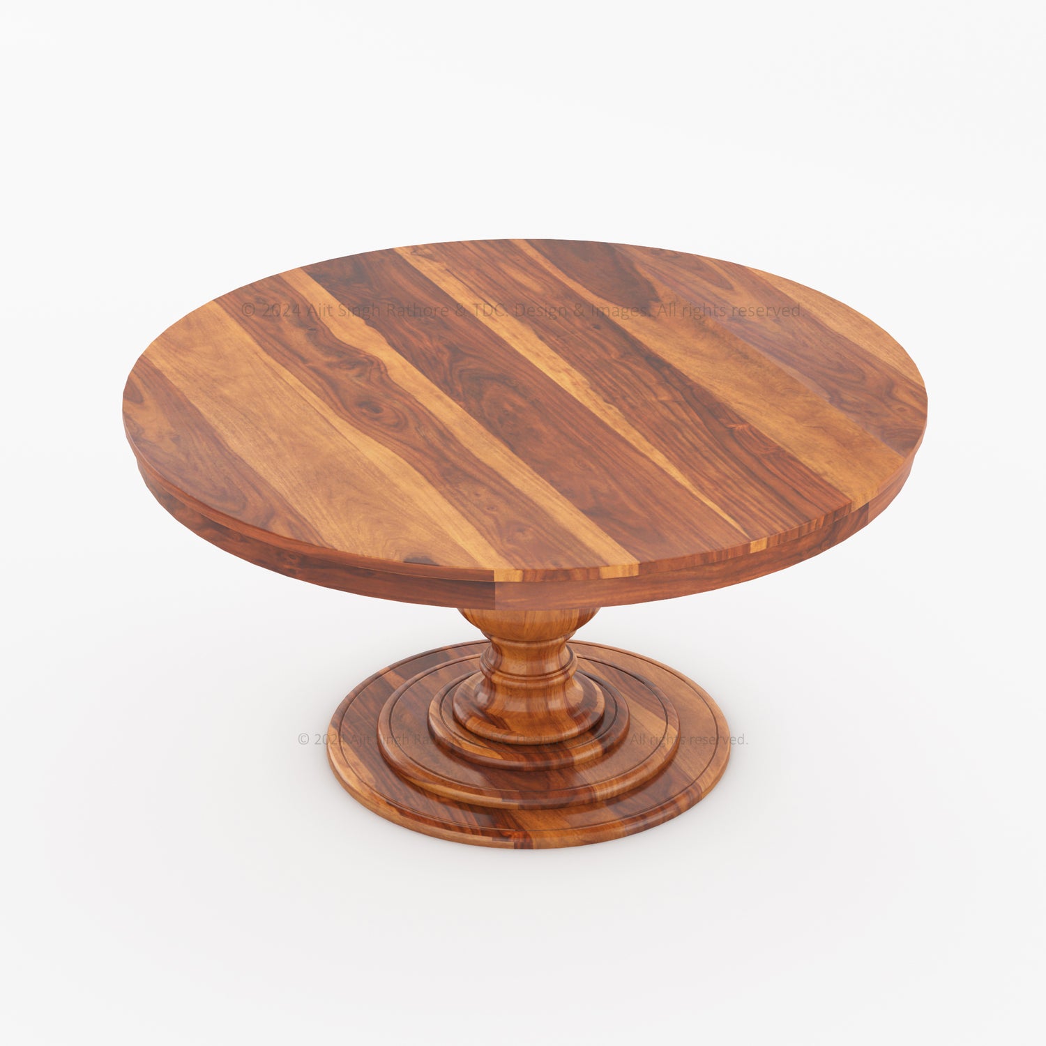 Clanton Solid Wood Rustic Round Dining Table