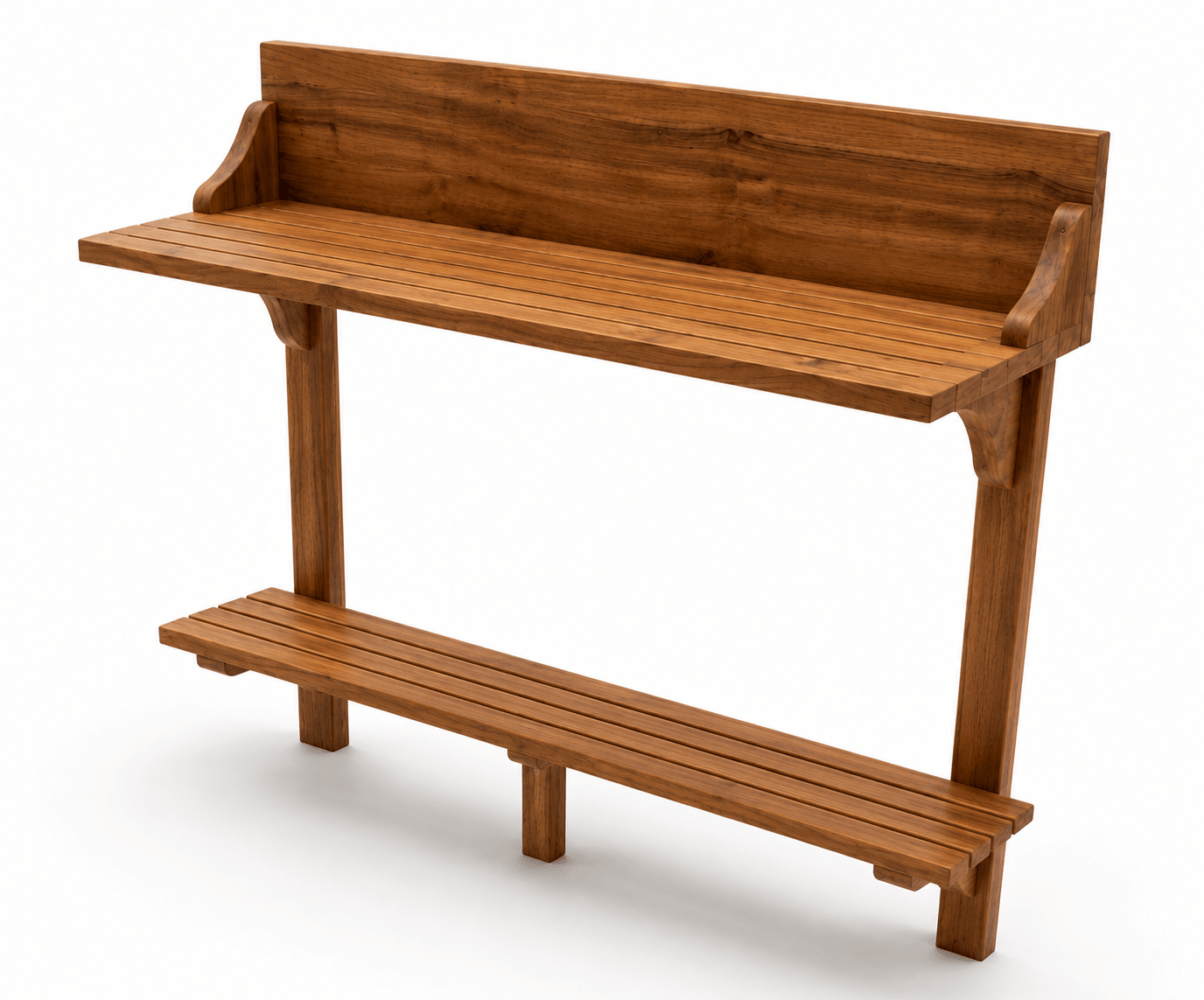 Homer 3-Piece Solid Teak Wood Outdoor Bar Table and Stool Set