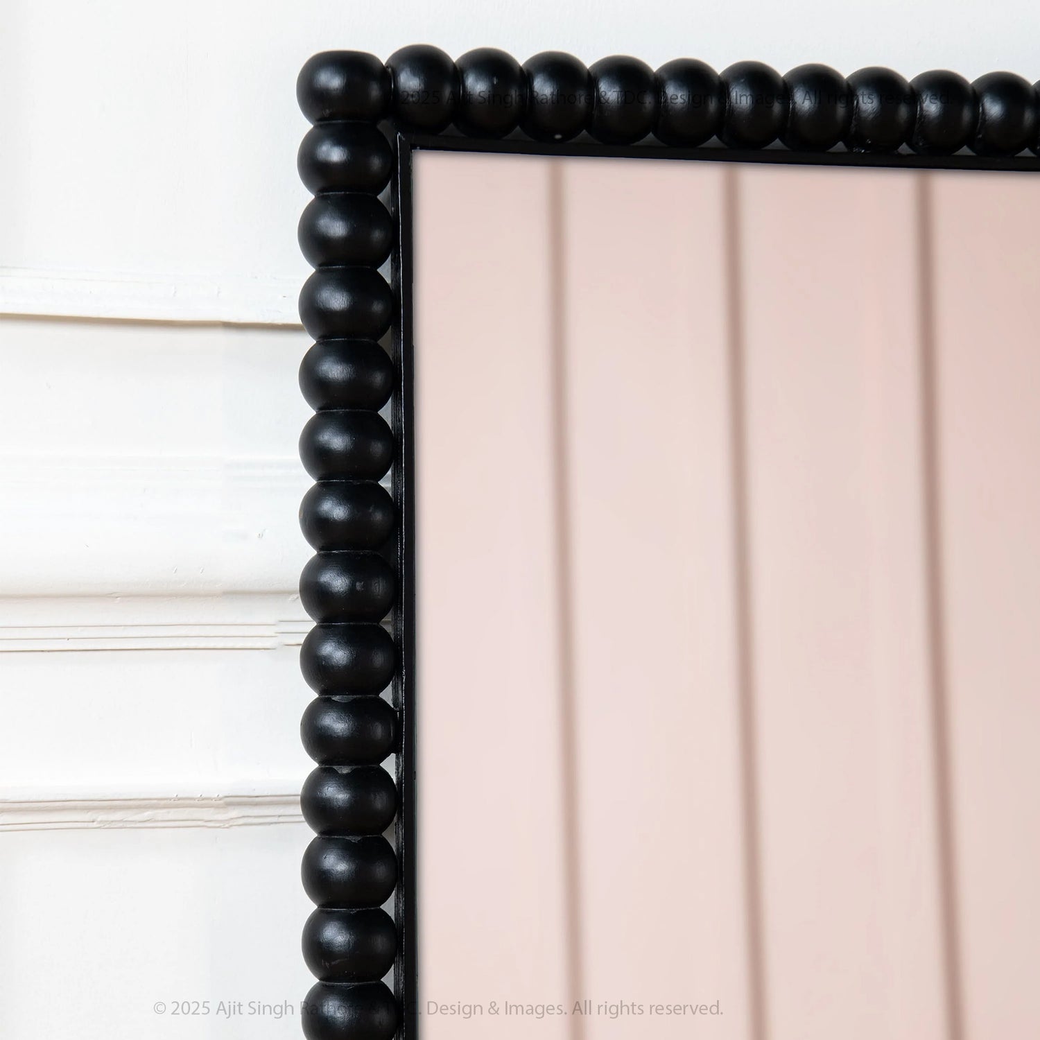 Great Neck Sophisticated Black Beaded Mirror Frame