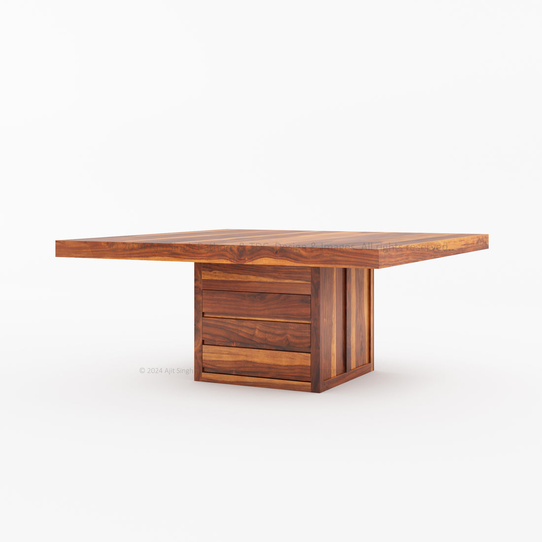 Arcadia Solid Wood Dining Table With Storage