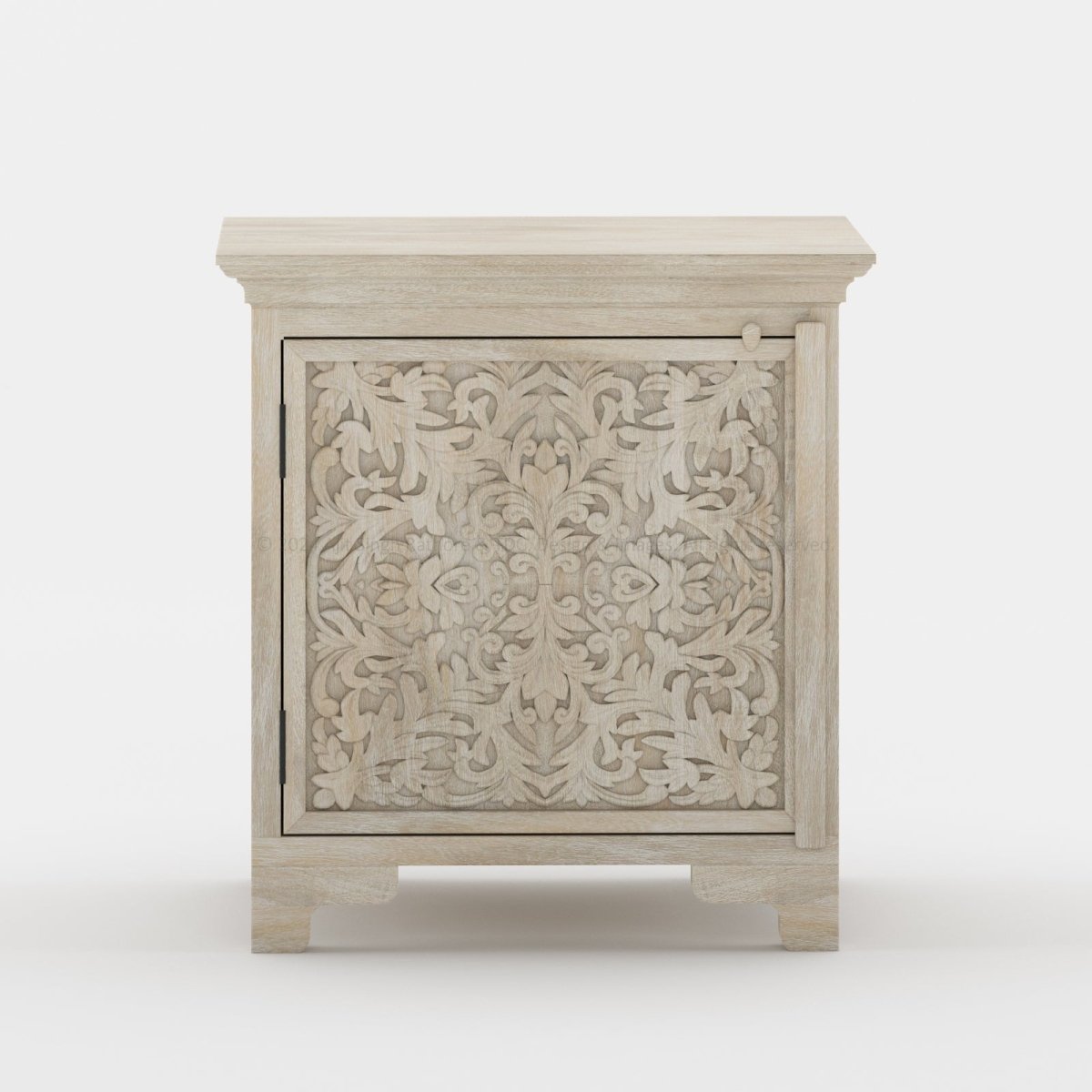 Malibu Weathered Hand Carved Solid Wood Nightstand