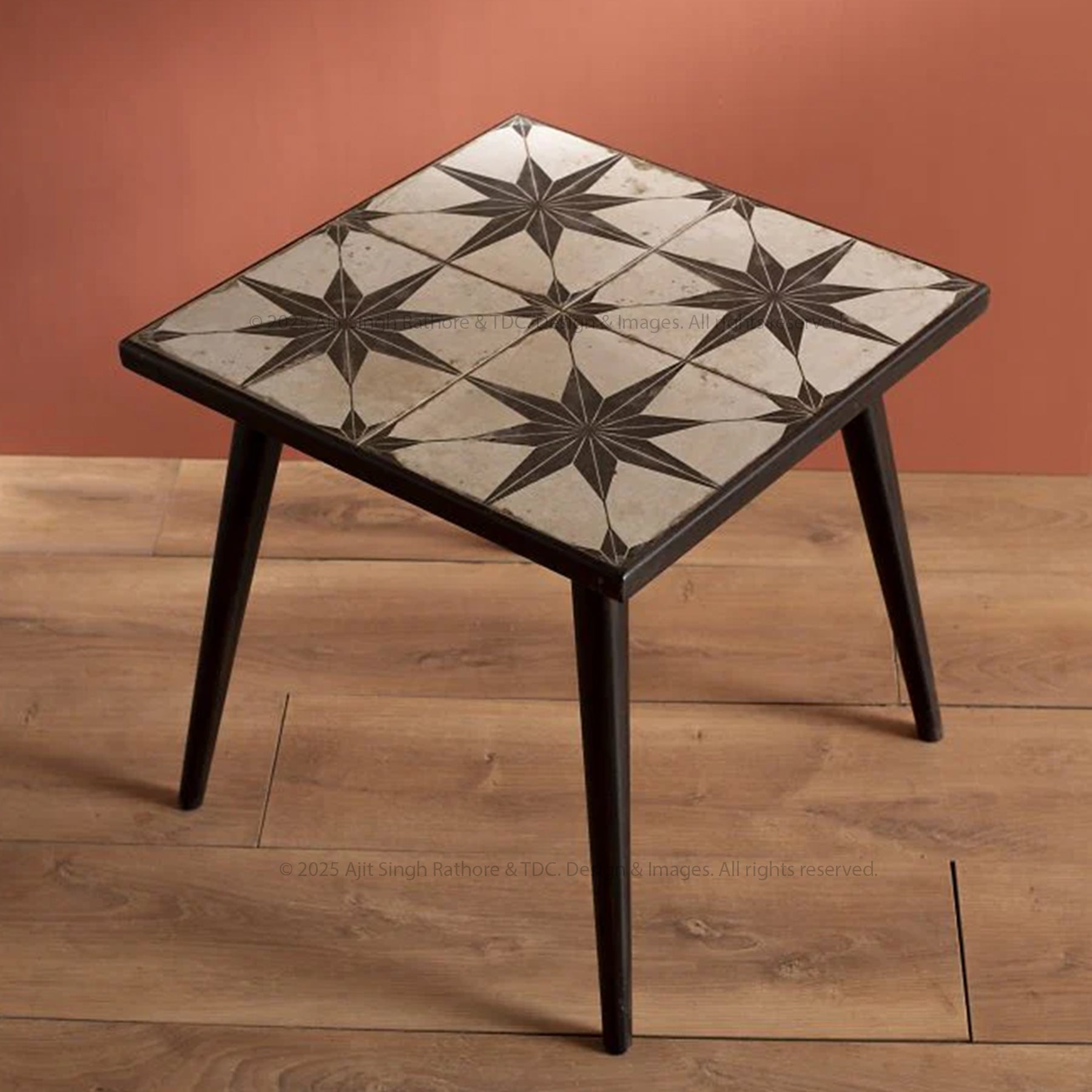 Nyack Handcrafted Tile Inlay Side Table – Artisanal Elegance for Your Space