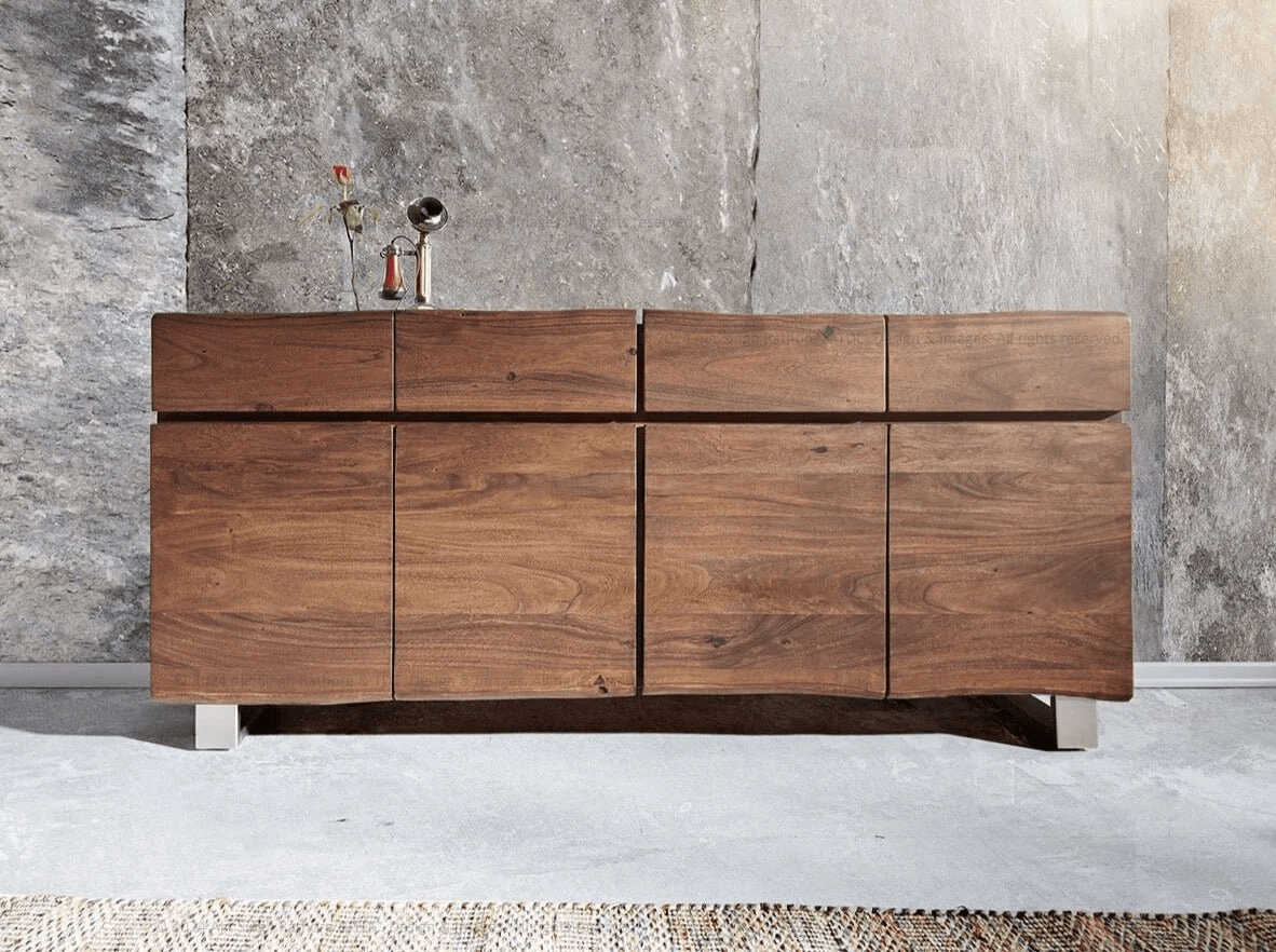 Kingman Rustic Live Edge Solid Wood Buffet Sideboard