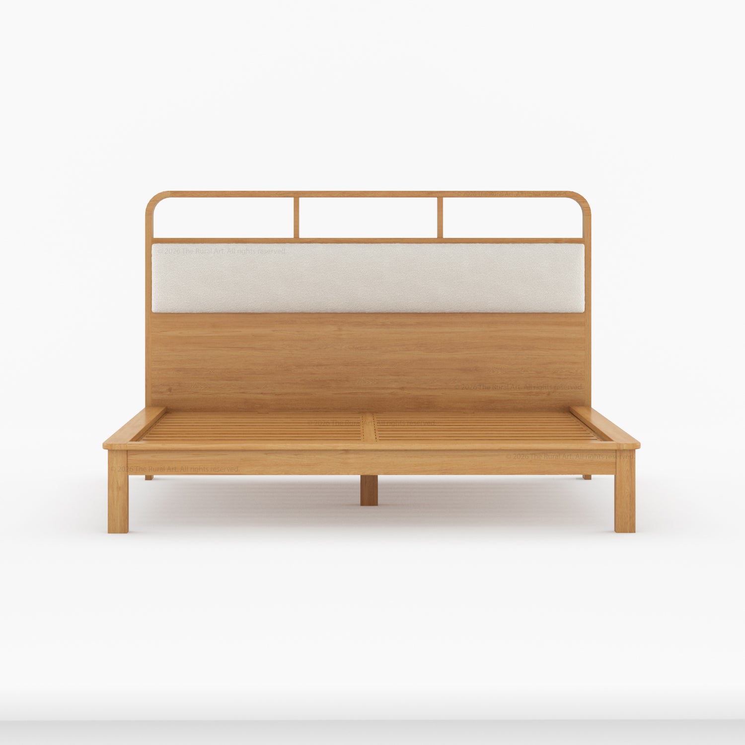 Chico Solid Wood Platform Bed with Upholstered Display Headboard