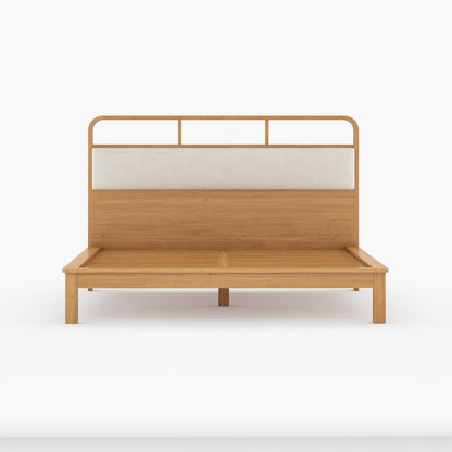 Chico Solid Wood Platform Bed with Upholstered Display Headboard