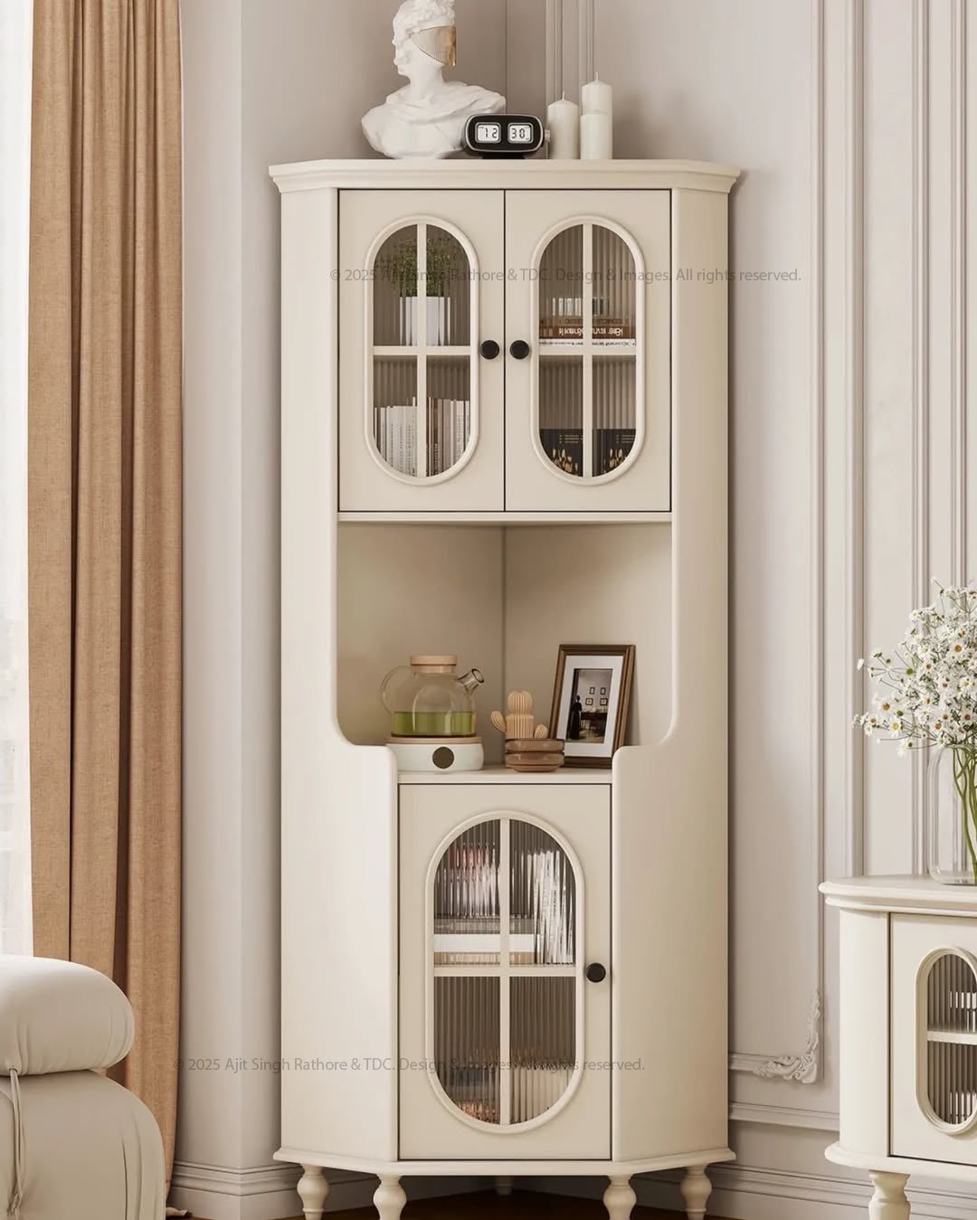 Dothan Classic Corner Display Cabinet Bookcase