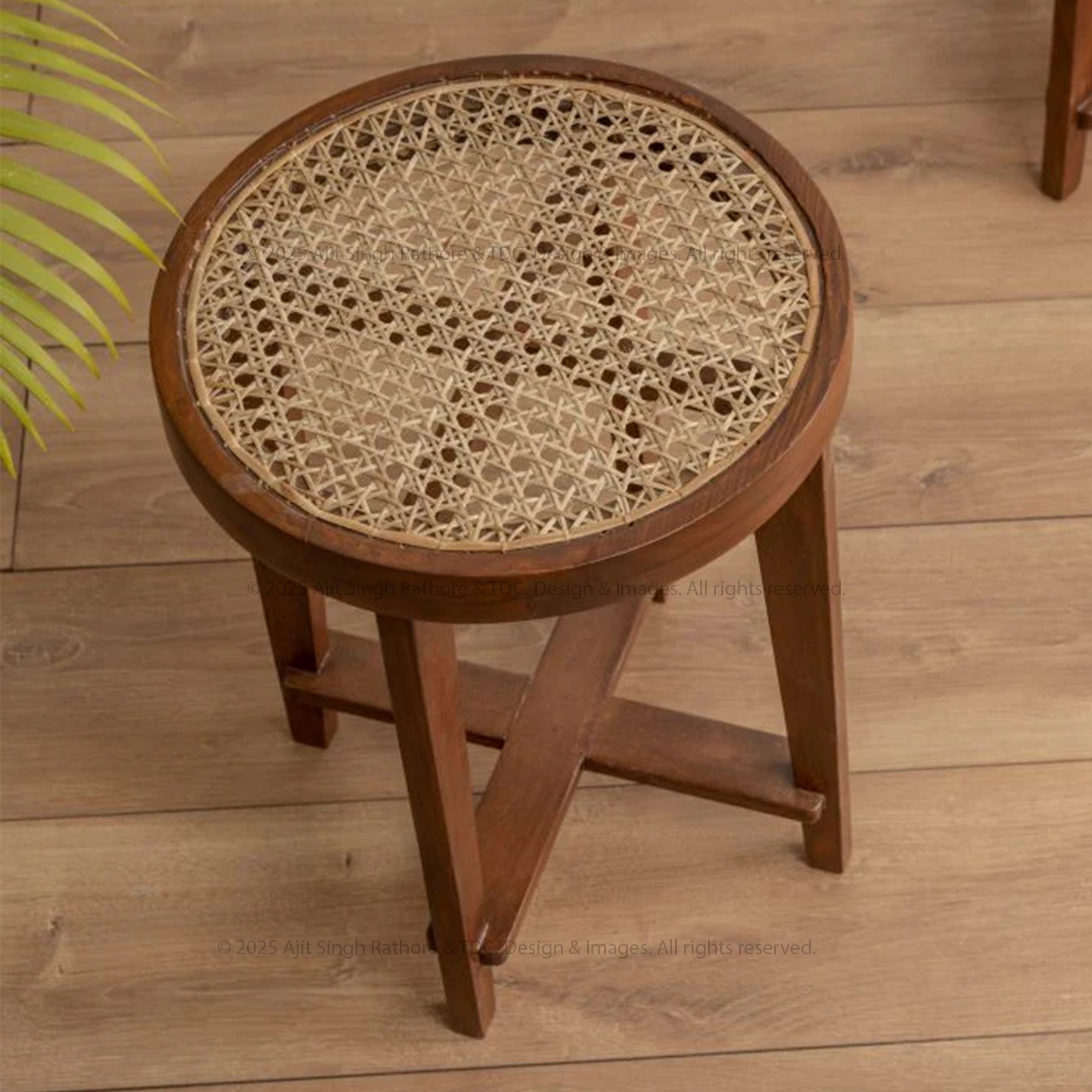 Mineola Heirloom Solid Wood End Table with Handwoven Cane Insert